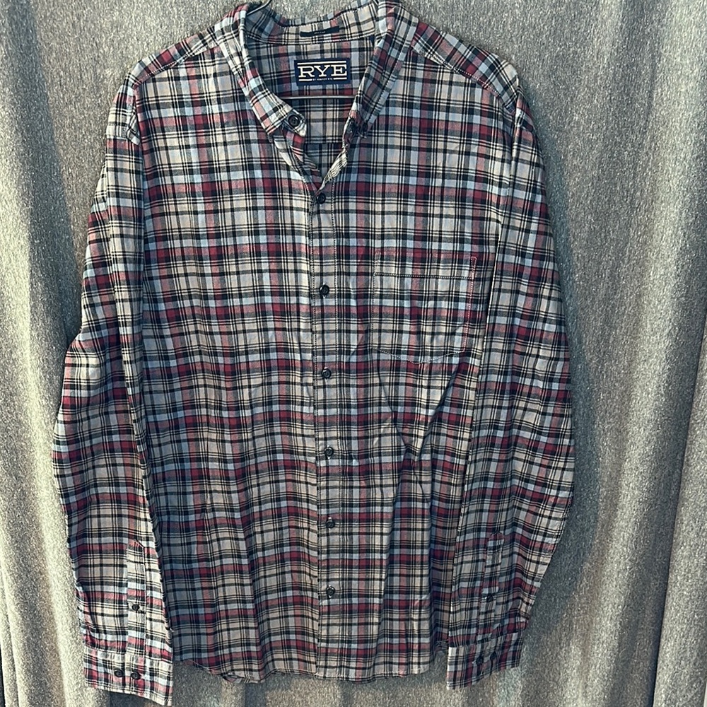 Rye Men's Multicolor 100% Cotton Plaid Button Down Shirt